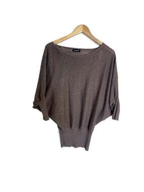 bebe Metallic Bronze Knit Batwing Dolman Sleeve Sweater